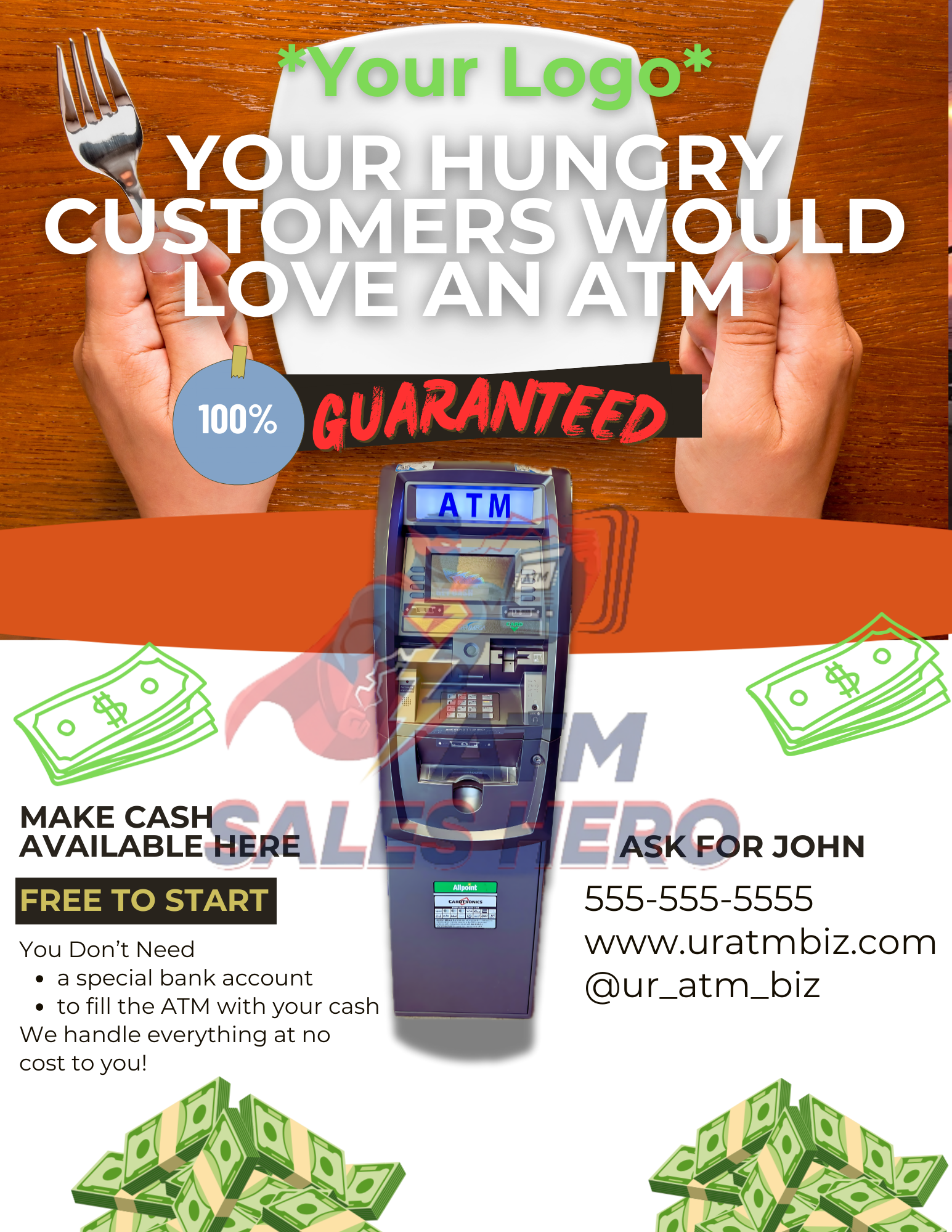Hungry Customers Need Cash ATM— Flyer