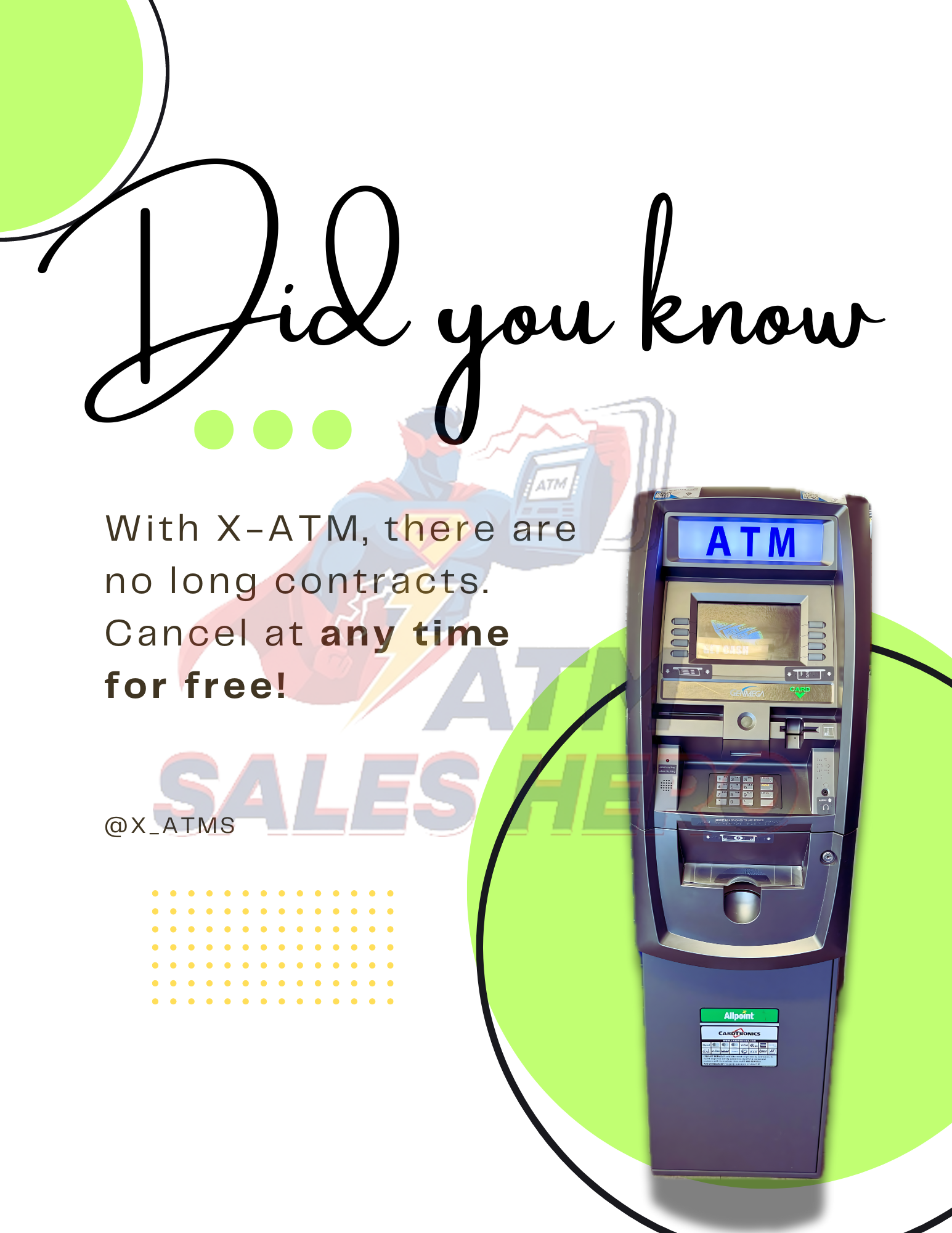 Did You Know? No Cancellation Fee Flyer