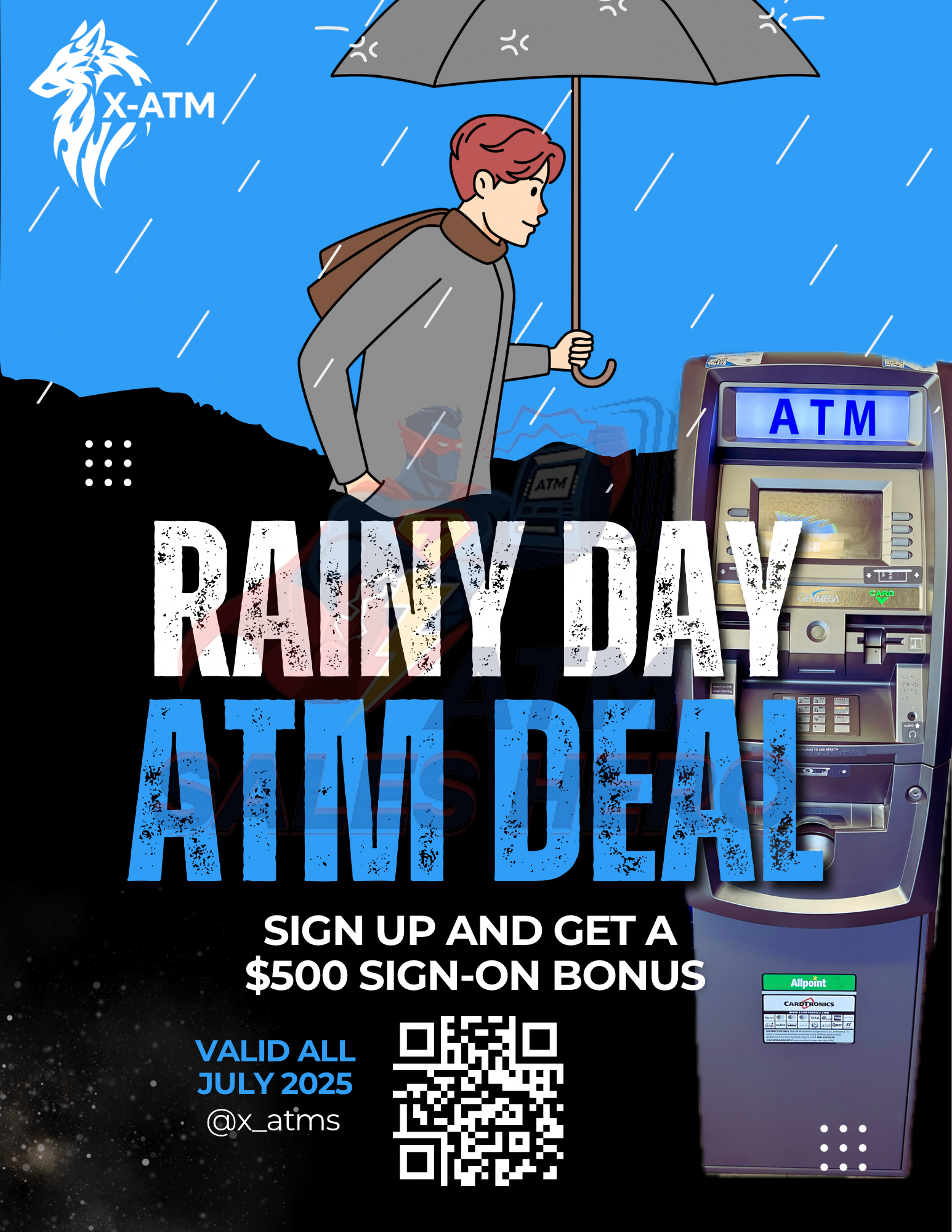 Too Rainy to Walk to an ATM Flyer